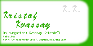 kristof kvassay business card